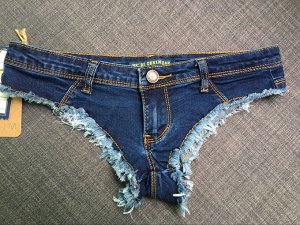 Женские джинсовые мини шорты, цвет синий
