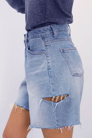 Женские широкие джинсовые шорты