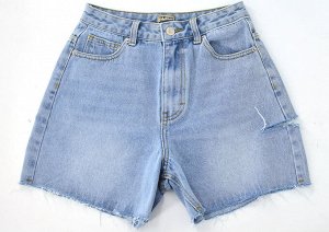 Женские широкие джинсовые шорты, цвет голубой
