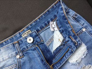 Женская джинсовая юбка с потертостями, цвет синий