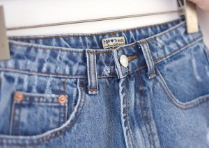 Женские джинсовые шорты с высокой посадкой, цвет голубой