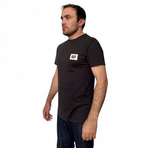 Брендовая мужская футболка NXP –  черная однотонная классика в стиле David Beckham №205