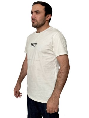 Белая футболка NXP с принтом – легкая небрежность + креатив на всю спину №251