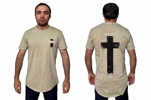 Брендовая мужская футболка KSCY – смелая линейка с гранж принтом крестом «Forever Evolution» №239
