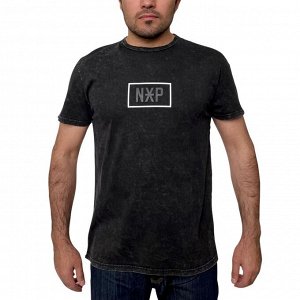 Молодежная мужская футболка NXP – геометрический принт, хитовая длина по спине до бедер №268