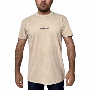 Мужская футболка Sushi Radio – прямой силуэт, расцветка «Сахара», натуральный хлопок №228