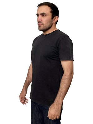 Мужская черная футболка NXP – чистый дизайн с имитацией мраморных разводов на ткани №200