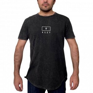 Удлиненная мужская футболка KSCY – брутальный принт-фраза «All Out Anarchy» №218