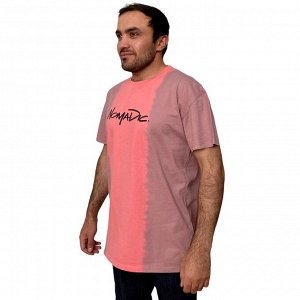 Винтажная мужская футболка Nomadic – модный градиент омбре, эффектный розово-сиреневый микс №255