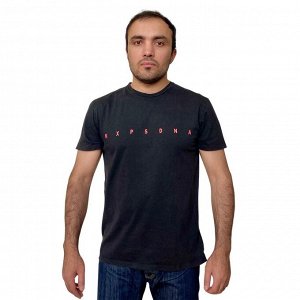 Ассиметричная мужская футболка KSCY – трендовое сочетание черного фона и белого принта №250