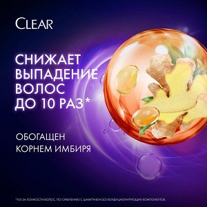 Clear женский шампунь против перхоти Защита от выпадения волос, с витамином В3 и аминокислотами 200 мл