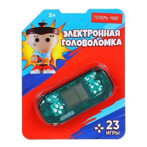 Головоломка электронная 23 игры, РР, железо, звук, 2xAG13, 8х3,5 см, 4 дизайна