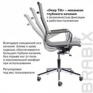 Кресло офисное BRABIX PREMIUM &quot;Intense EX-531&quot;, экокожа, хром, темно-серое, 532542