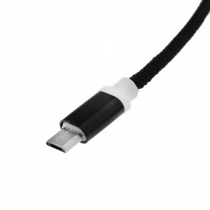 Кабель 2 в 1 LuazON, microUSB/Lightning - USB, 1 А, в виде брелка, черный