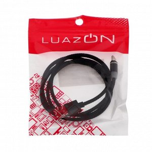 Кабель LuazON, Type-C - USB, 2 А, магнитный разъем, тканевая оплетка, 1 м, черный