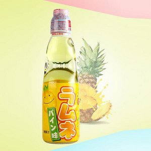 HATA KOSEN Ramune Напиток газированный "Рамунэ"  со вкусом ананаса (стекло) 200 мл