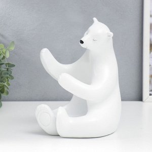 Сувенир полистоун подставка под бутылку "Белый медведь" 20х17х15 см