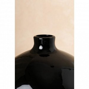 Ваза керамическая "Сиени", настольная, черная, 25 см
