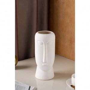 Ваза керамическая "Будда", настольная, декоративная, интерьерная, белая, 31.5 см