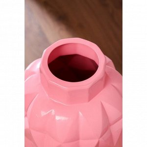 Ваза керамическая "Молли", напольная, глазурь, розовая, 63 см