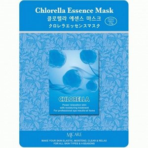 MJ CARE. ТКАНЕВАЯ МАСКА-ЭССЕНЦИЯ ДЛЯ ЛИЦА С ЭКСТРАКТОМ ХЛОРЕЛЛЫ MJCARE CHLORELLA ESSENCE MASK 23гр