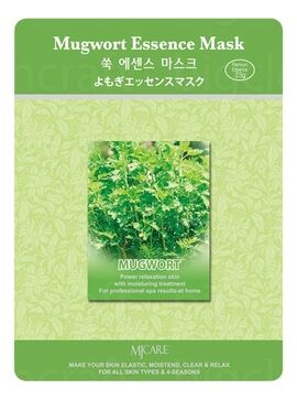 MJ CARE. ТКАНЕВАЯ МАСКА-ЭССЕНЦИЯ ДЛЯ ЛИЦА С ЭКСТРАКТОМ ПОЛЫНИ MJCARE MUGWORT ESSENCE MASK 23гр.