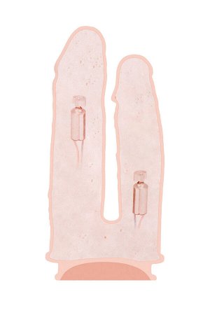 Вибратор для двойного проникновения RealStick Silicone Jason M, сайлекспан, телесный, 18,5 см
