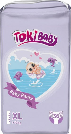 Подгузники-трусики детские TokiBABY размер XL, 36шт