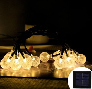Toveon Гирлянда светодиодная на солнечной батарее Лампочки 50 LED, 9 м
