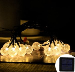 Гирлянда светодиодная на солнечной батарее Лампочки 50 LED, 9 м