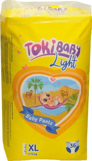 Подгузники-трусики детские TokiBABY Light размер XL, 36шт