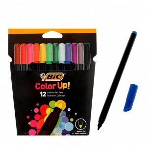 Цветные фломастеры 12 цветов, для подростков и взрослых, тонкое письмо, BIC Color Up