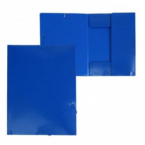Папка на резинке А4, 500 мкм, , корешок 4 мм, до 300 листов, тиснение "песок", синяя