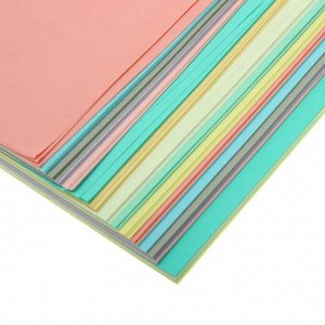 Бумага цветная для оригами и аппликаций 14 х 14 см, 100 листов, 10 цветов "Пастельные тона", 80 г/м2