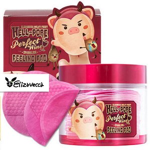 Очищающие пилинг-пэды с экстрактом красного вина Elizavecca Hell-Pore Perfect Wine Sparkling Peeling Pad, 30шт