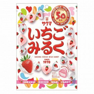 Леденцы молочные "Сакума" клубника со сливками 83г 1/10 Япония