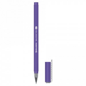Ручка шариковая BRAUBERG SOFT TOUCH STICK "NEON", СИНЯЯ, мягкое покрытие, корпус ассорти, узел 0,7 мм, 143697