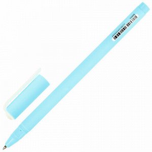 Ручка шариковая BRAUBERG SOFT TOUCH STICK "PASTEL" СИНЯЯ, мягкое покрытие, корпус ассорти, узел 0,7 мм, 143698