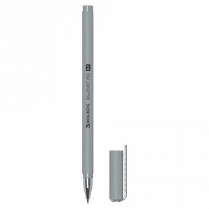 Ручка шариковая BRAUBERG SOFT TOUCH STICK "METALLIC", СИНЯЯ, мягкое покрытие, корпус ассорти, узел 0,7 мм, 143699