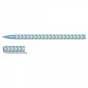 Ручка шариковая BRAUBERG SOFT TOUCH STICK "GEOMETRIC", СИНЯЯ, мягкое покрытие, корпус ассорти, узел 0,7 мм, 143701