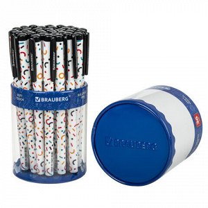 Ручка шариковая BRAUBERG SOFT TOUCH GRIP "CONFETTI", СИНЯЯ, мягкое покрытие, узел 0,7 мм, 143723