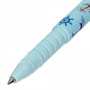 Ручка шариковая BRAUBERG SOFT TOUCH GRIP "NAVY", СИНЯЯ, мягкое покрытие, узел 0,7 мм, 143725