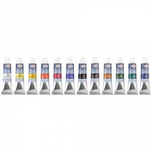 Краски акриловые художественные ГАММА "Студия", 12 цветов, туба 18 мл, картонная упаковка, 160320211