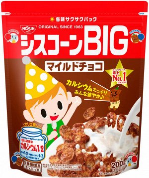 Кукурузные хлопья Nissin Cisco мягкий шоколад 200г 1/6 пакет Япония