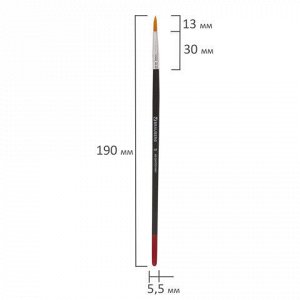 Кисть BRAUBERG, синтетика, круглая, № 3, 200209