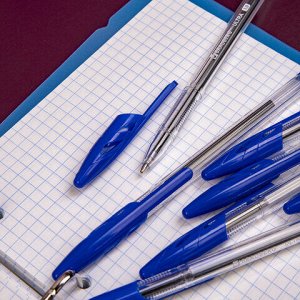 Ручки шариковые BRAUBERG "ULTRA", СИНИЕ, НАБОР 10 штук, корпус прозрачный, узел 1 мм, 143570