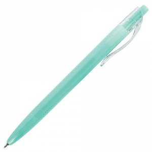 Ручка шариковая автоматическая BRAUBERG "PASTEL", СИНЯЯ, корпус ассорти, 0,7 мм, линия письма 0,35 мм