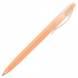 Ручка шариковая автоматическая BRAUBERG "PASTEL", СИНЯЯ, корпус ассорти, 0,7 мм, линия письма 0,35 мм