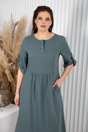 Платье / Daloria 1491 серый-зеленый