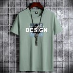 Мужская футболка, надпись &quot;Design&quot;, цвет зелёный